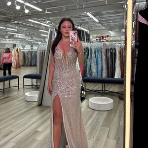 Sparkling Strapless Evening Gown